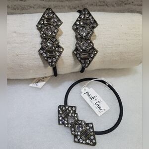 Park Lane Elegant Black and Silver Hair Bands
